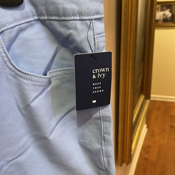 NWT sky blue high rise crop colored denim jeans - Picture 3 of 7